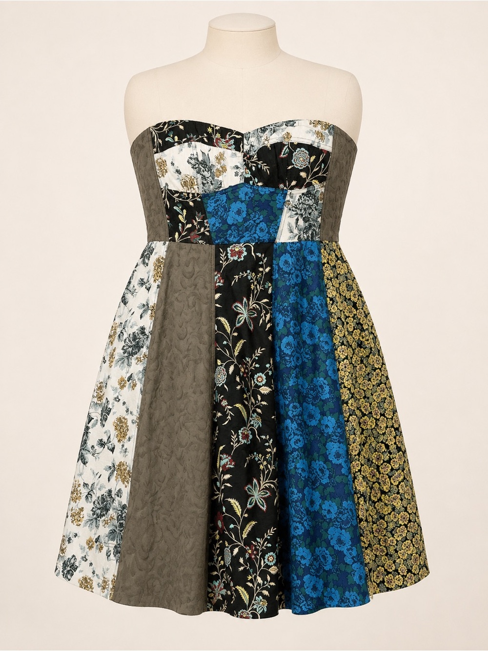 NWT A+ Anthropologie Patchwork Strapless Dress Plus Size 26W